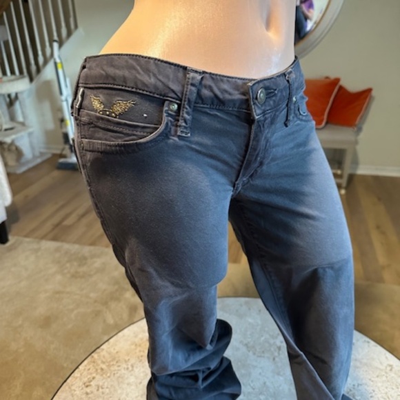 Robin's jeans dark gray  size 28 30" inseam  boot cut great condition - Picture 3 of 9